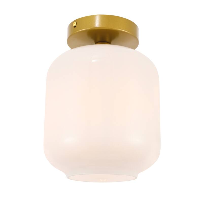 Collins 1-light Glass Cylinder Shade Flush Mount Fixture