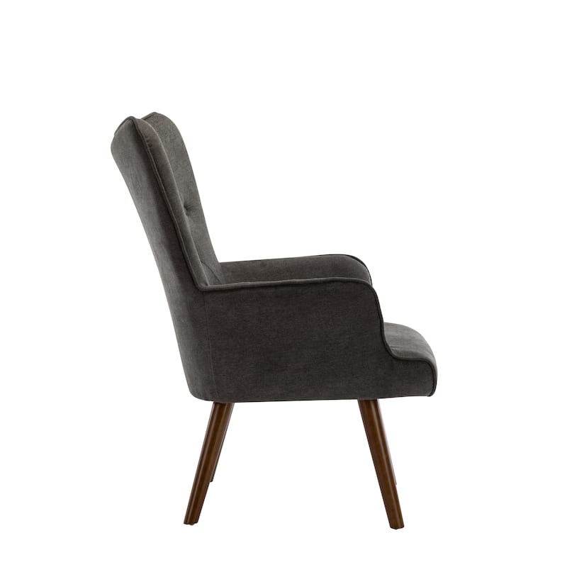 Porthos Home Harlem Accent Chair, Polyester Wingback, Wooden Legs