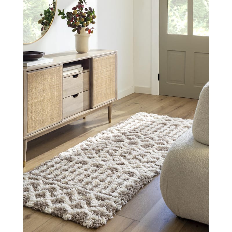Livabliss Urban Shag Bohemian Tribal Area Rug - 5' 3" x 7' 3" - Brown