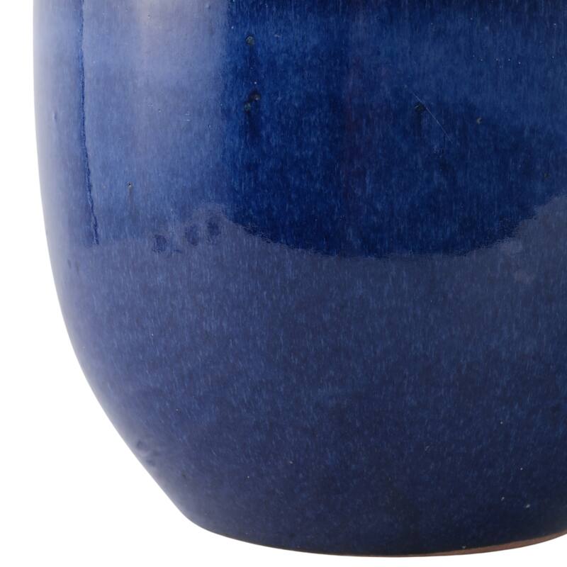 Round Ceramic Planters with Smooth Textured Design (Set of 3) - 11" x 11" x 9"