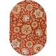 preview thumbnail 36 of 75, Lily Hand-tufted Transitional Floral Pattern Wool Area Rug 6' x 9' Oval - Rust - Runner/Oval