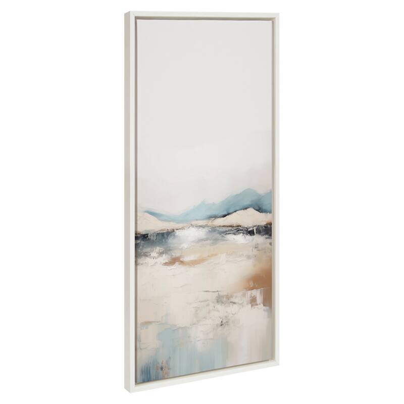 Kate and Laurel Sylvie Tranquil Landscape IV Framed Canvas by Amy Lighthall - 18x40 - White
