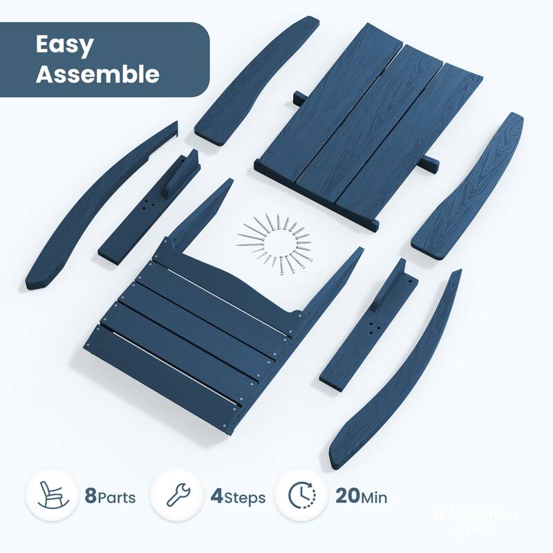 Modern Rocking Plastic Outdoor Adirondack Chair