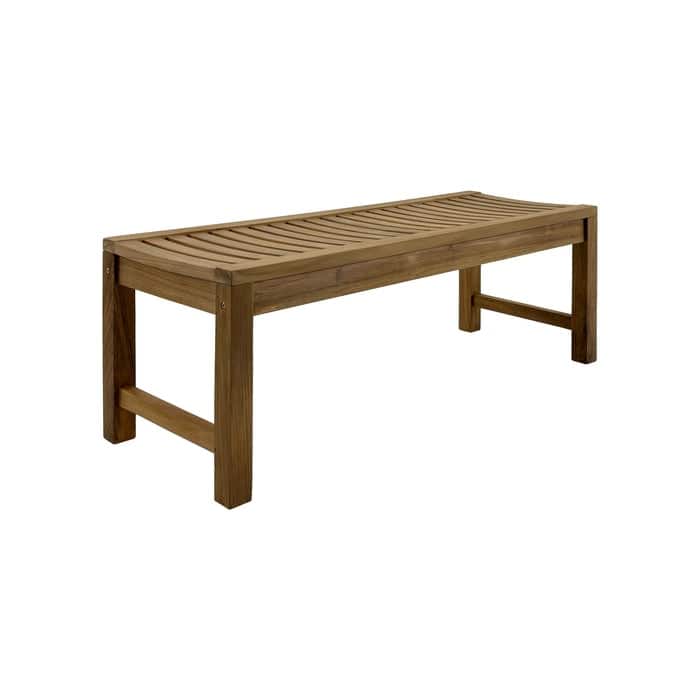 Nordic Teak Natural Wood Indoor or Outdoor Spa Seating Bench - 47" - 47" L 18″ W x 17.7″ H