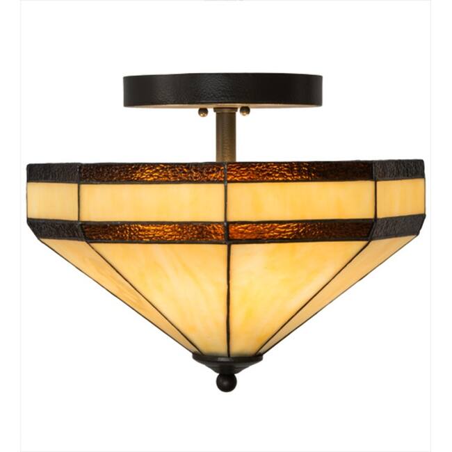 Meyda Tiffany 182677 Topridge 3 Light 14" Wide Semi-Flush Ceiling