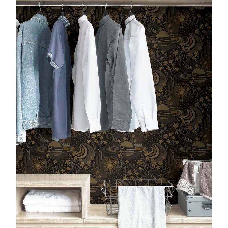 Pip & Lo Black Ethereal Cosmos Peel & Stick Wallpaper