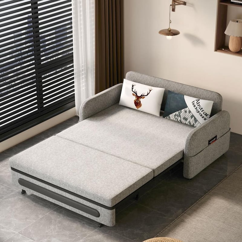 4 in 1 Convertible Sofa Bed with Hidden Storage Modern Sleeper Chair for Small Spaces, Dorms, and Home Offices