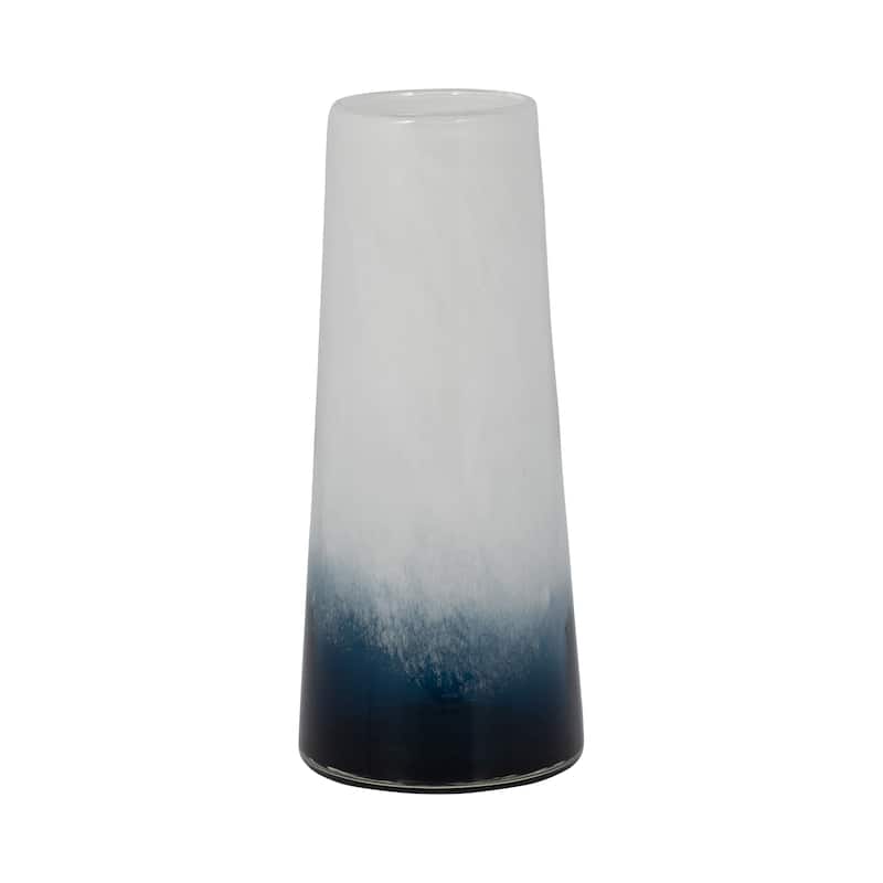 Sagebrook Home Glass Blue/White Ombre Cylinder Waters Vase