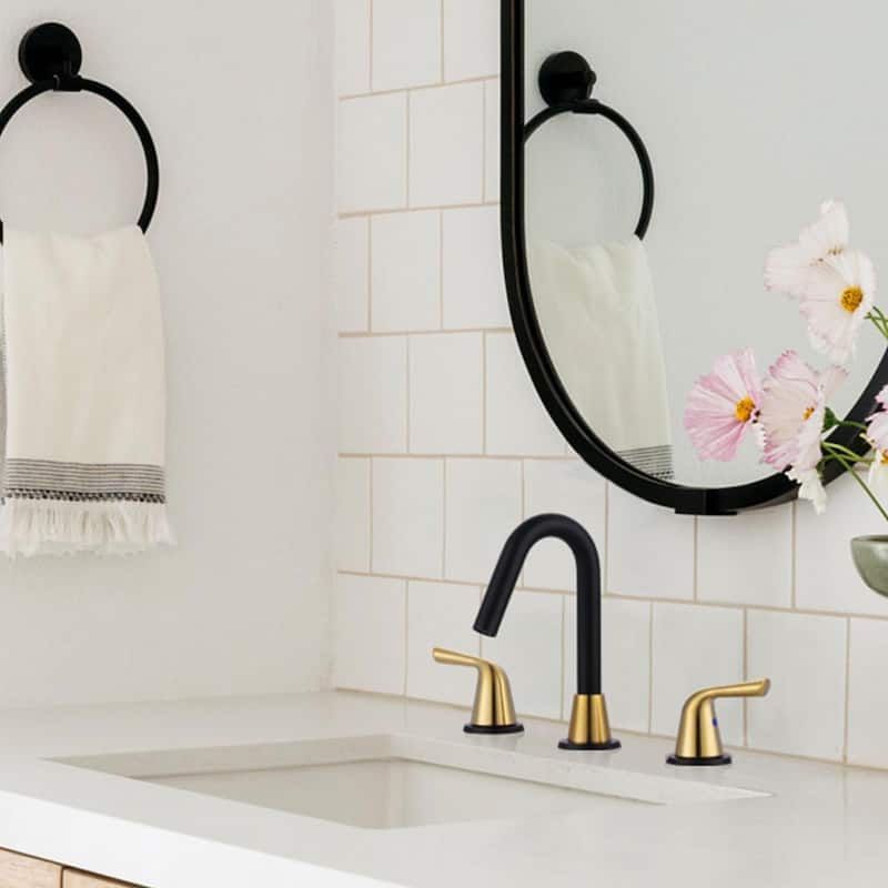 WOWOW 8 in. Widespread Double Handle Bathroom Faucet