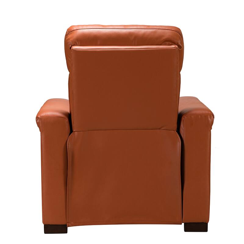 Alicia 34.65" Wide Contemporary Classic Genuine Leather Power Recliner With USB Port