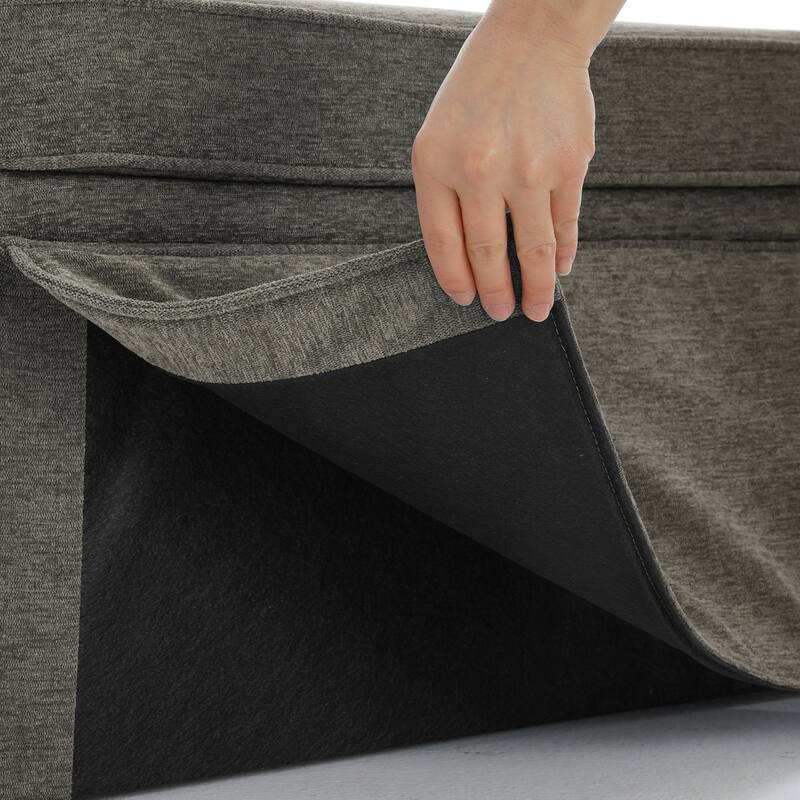 Rectangle Chenille Upholstered Storage Ottoman