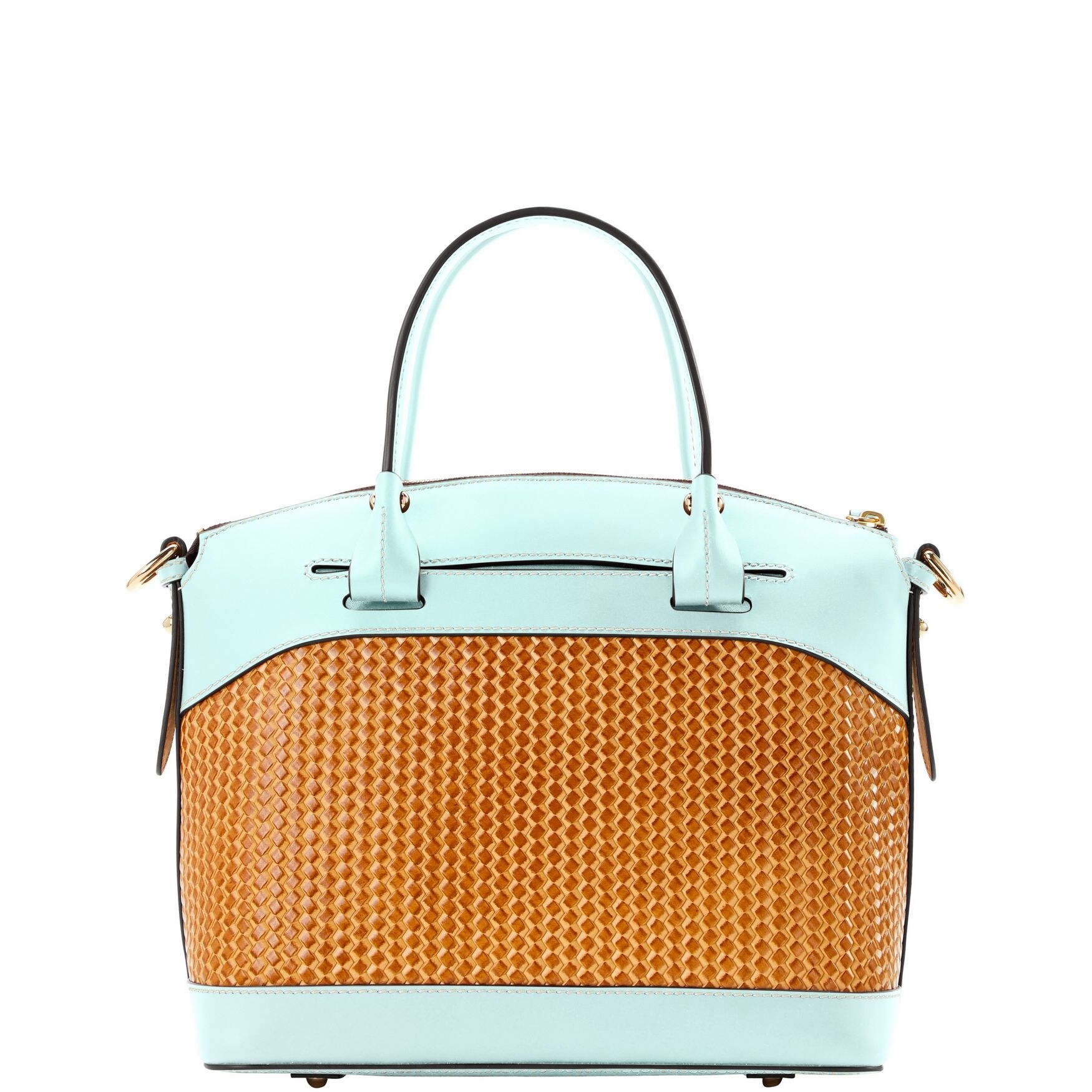 dooney and bourke woven embossed leather satchel