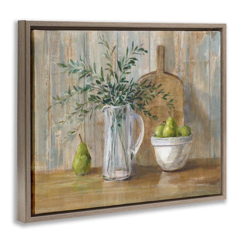 Stupell Rustic Pears Still Life Framed Floater Canvas Wall Art Design by Danhui Nai