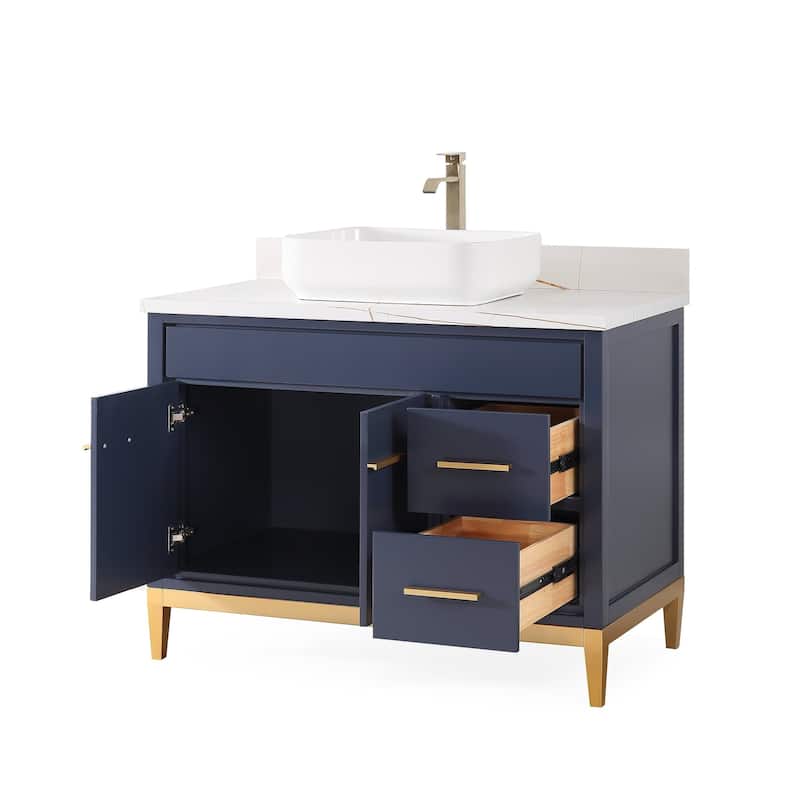 42" Tennant Brand Modern Style Beatrice Vessel Sink Bathroom Vanity