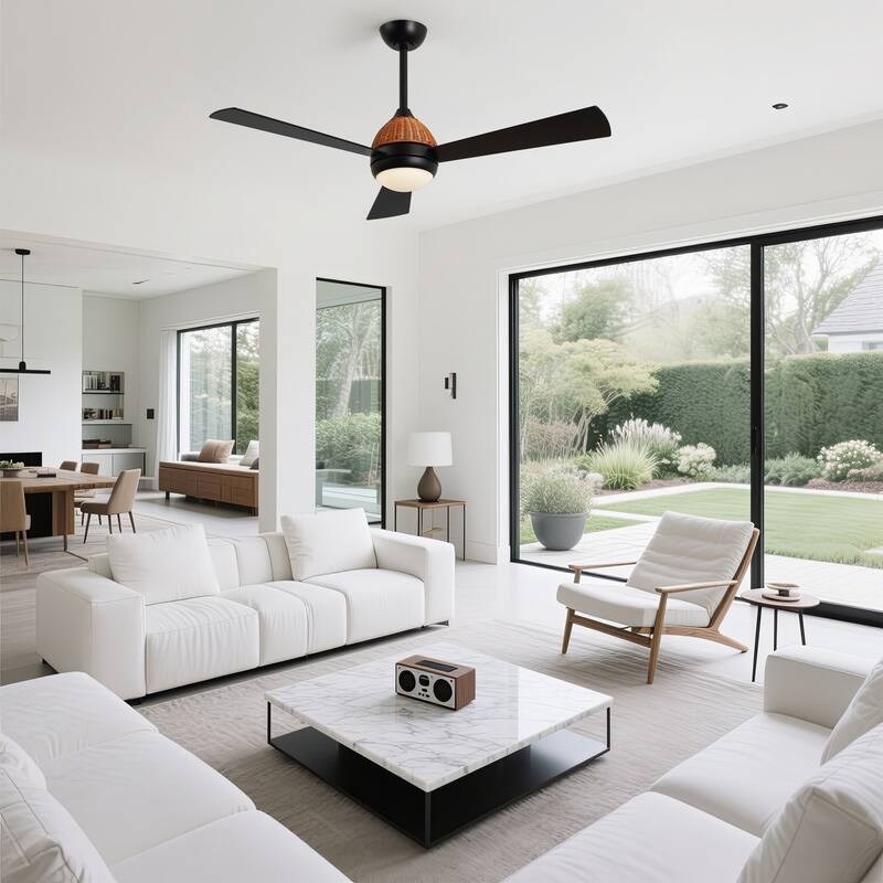 52" 3-Blade Ceiling Fan with LED Light and Remote Control
