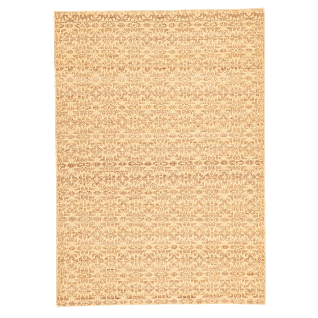 ECARPETGALLERY Flat-Weave Palas Denizli Light Gold Kilim - 5'3 x 7'6
