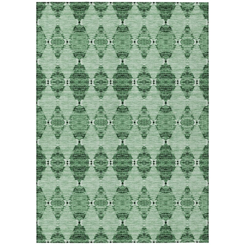 Machine Washable Indoor/ Outdoor Chantille Modern Boho Damask Rug
