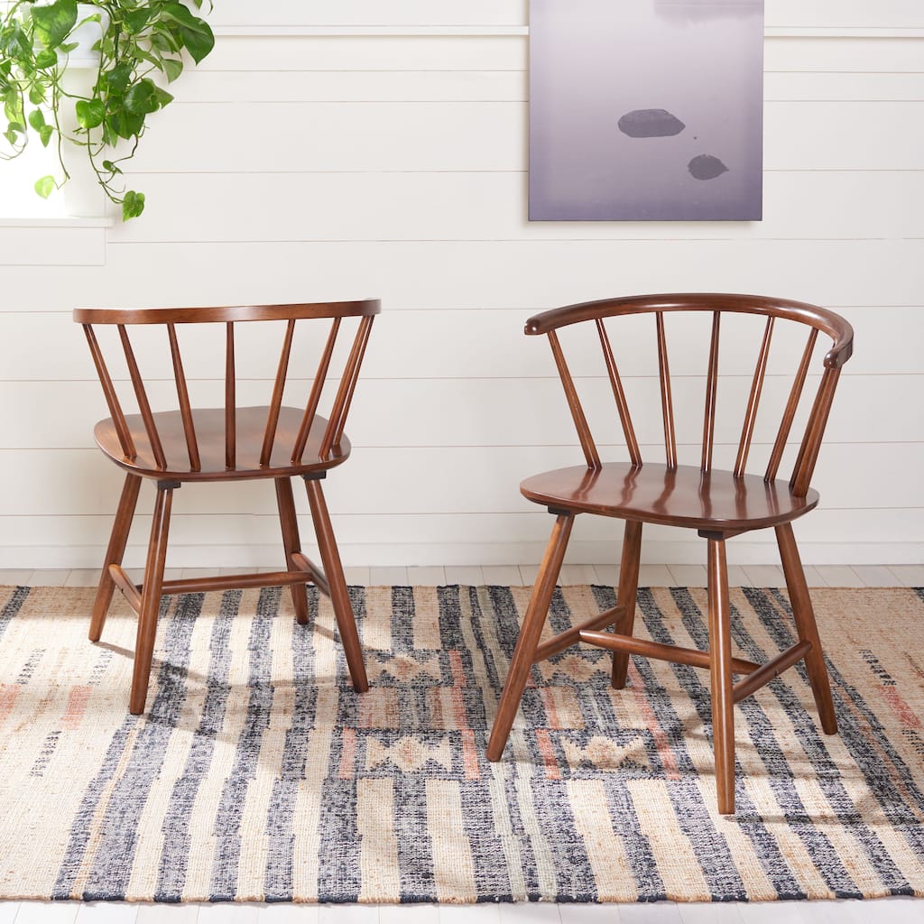SAFAVIEH Zana Spindleback Windsor Dining Room Chair (Set of 2) - 21.3" W x 19.3" L x 29.9" H - 21"W x 19"D x 30"H