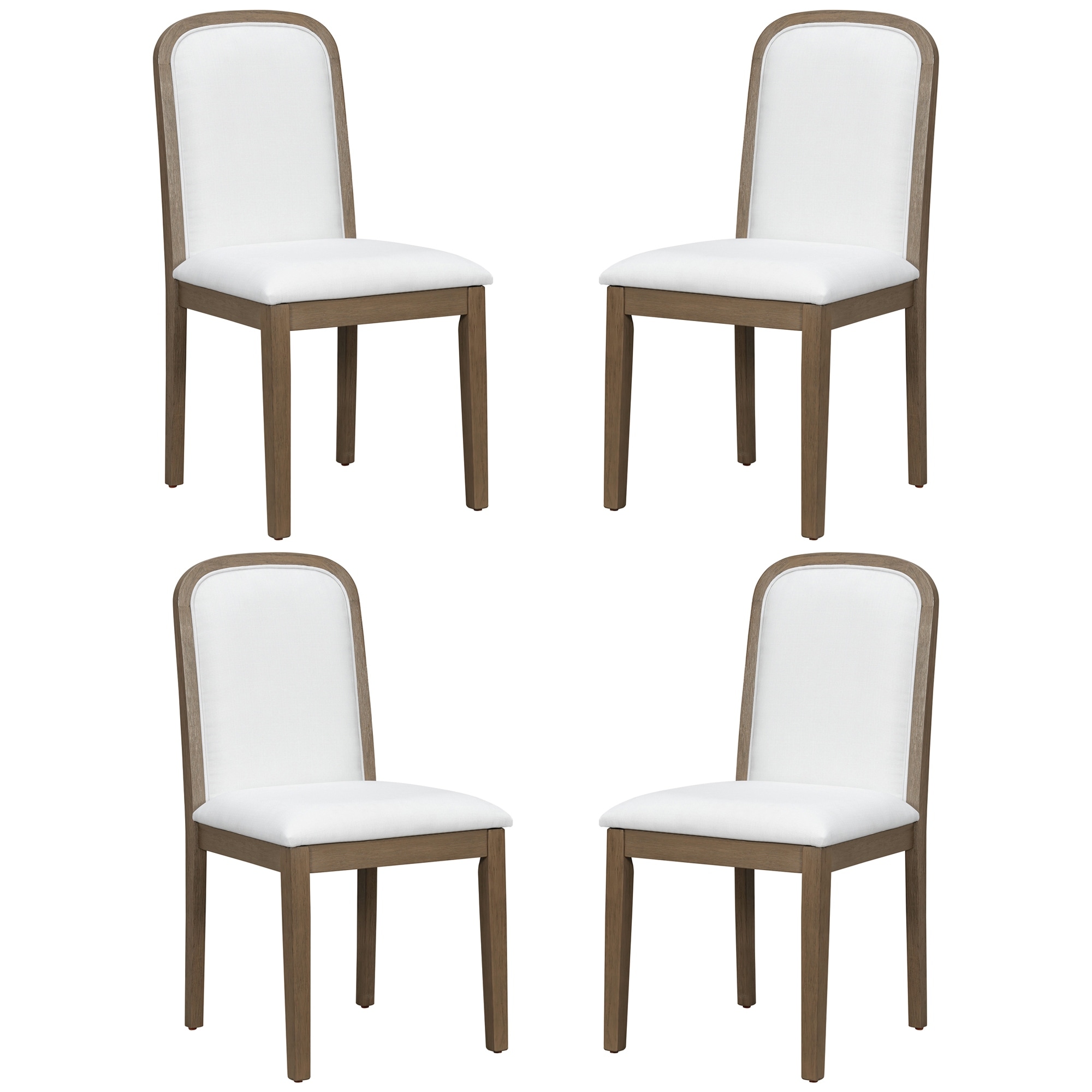 Vintage Style Dining Chair Set with 4 Upholstered Chairs for Dining Room and Living Room