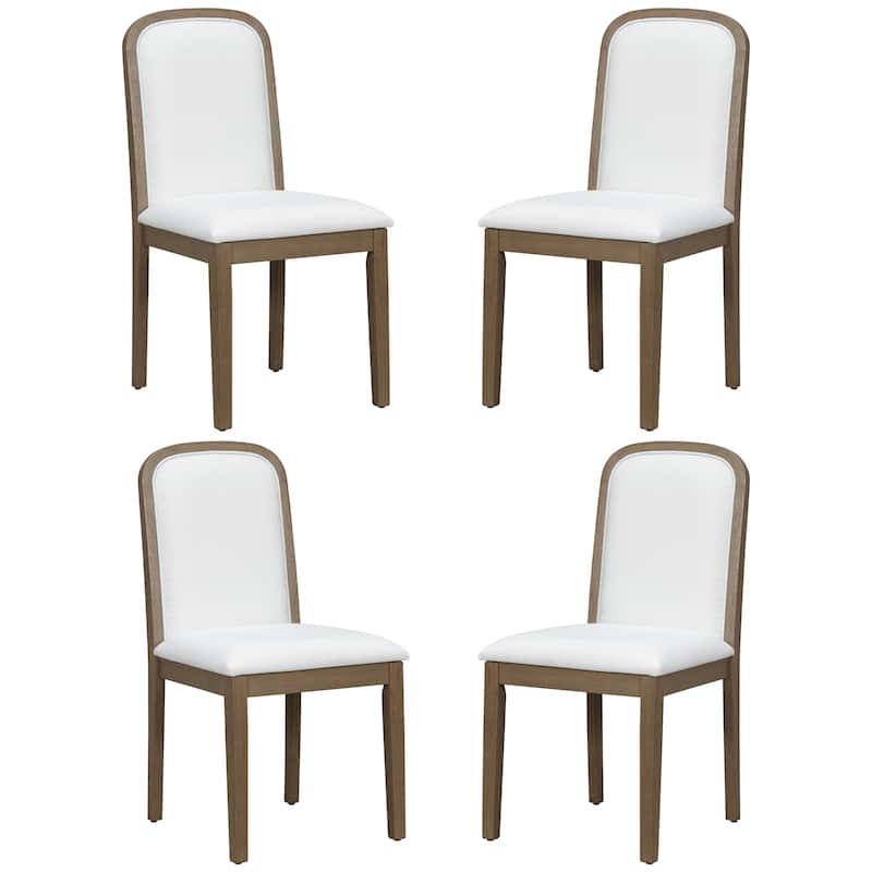 Vintage Style Dining Chair Set with 4 Upholstered Chairs for Dining Room and Living Room - Espresso