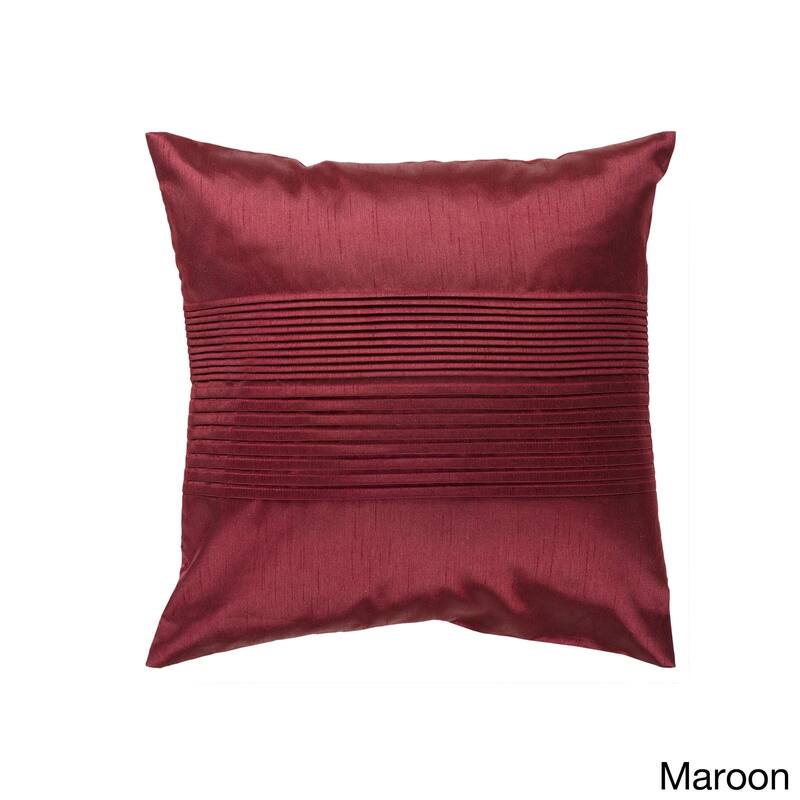 Livabliss Hind Decorative 18-inch Shiny Square Pleated Throw Pillow
