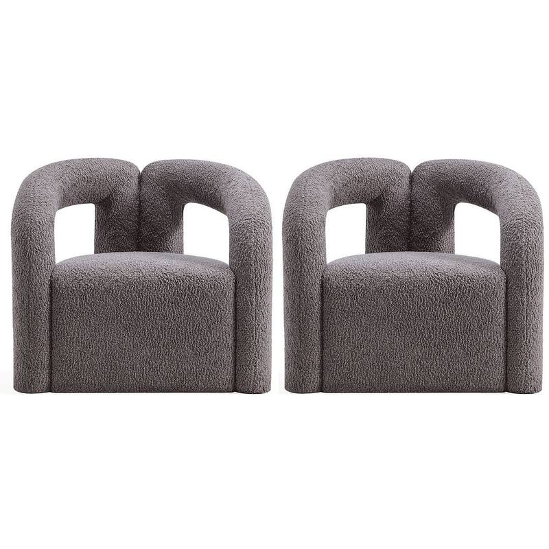 Manhattan Comfort Modern Darian Boucle Accent Chair Set of 2