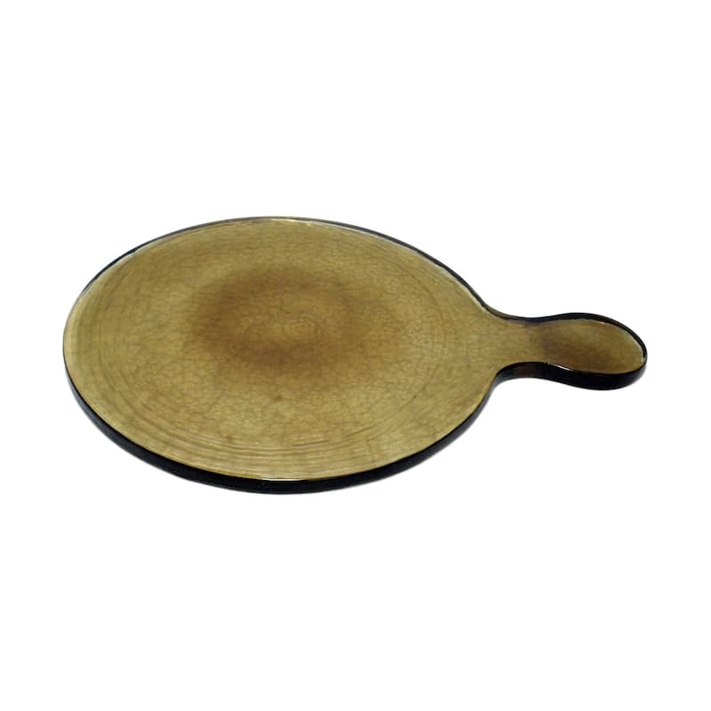Small Round Recycled Glass Serving Board Dia 12" & W 9"