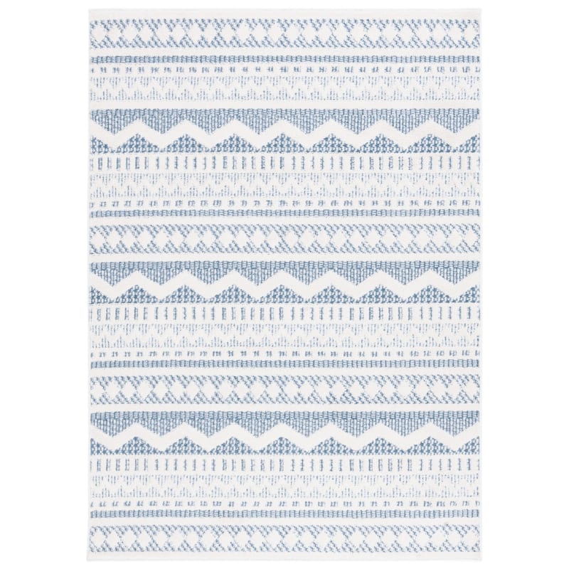 SAFAVIEH Alamo Farkhondeh Rustic Moroccan Rug - 5'3" x 7'6" - Blue/Ivory
