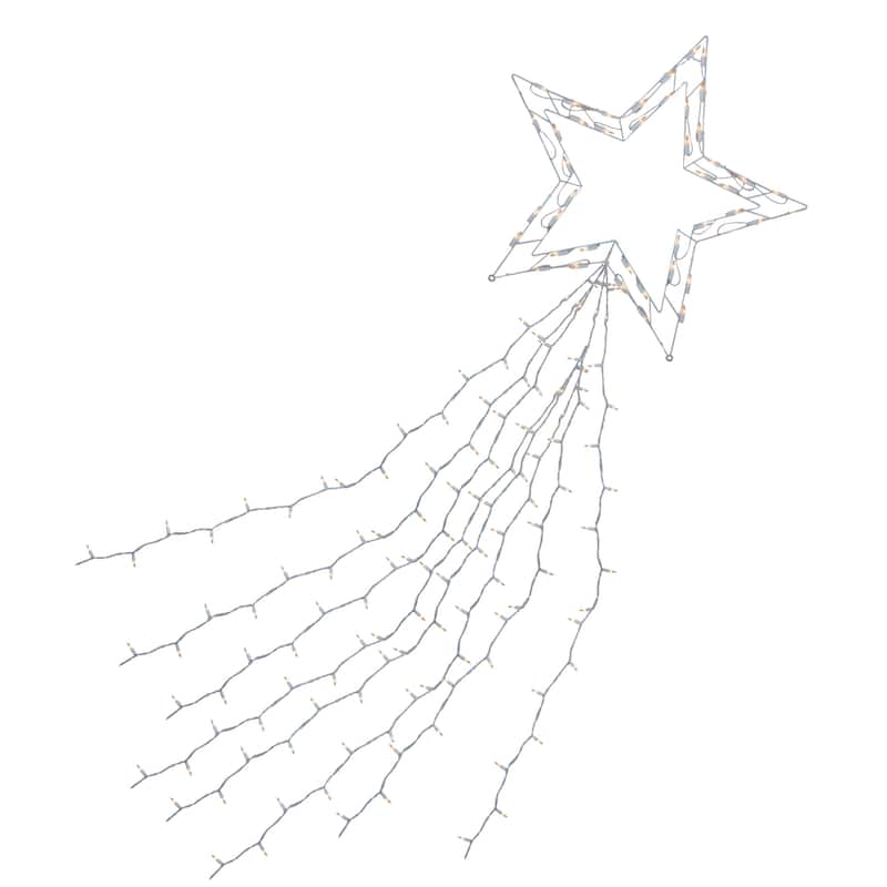 Lighted Shooting Star Outdoor Commercial Christmas Decoration - 21' - Clear Lights - White