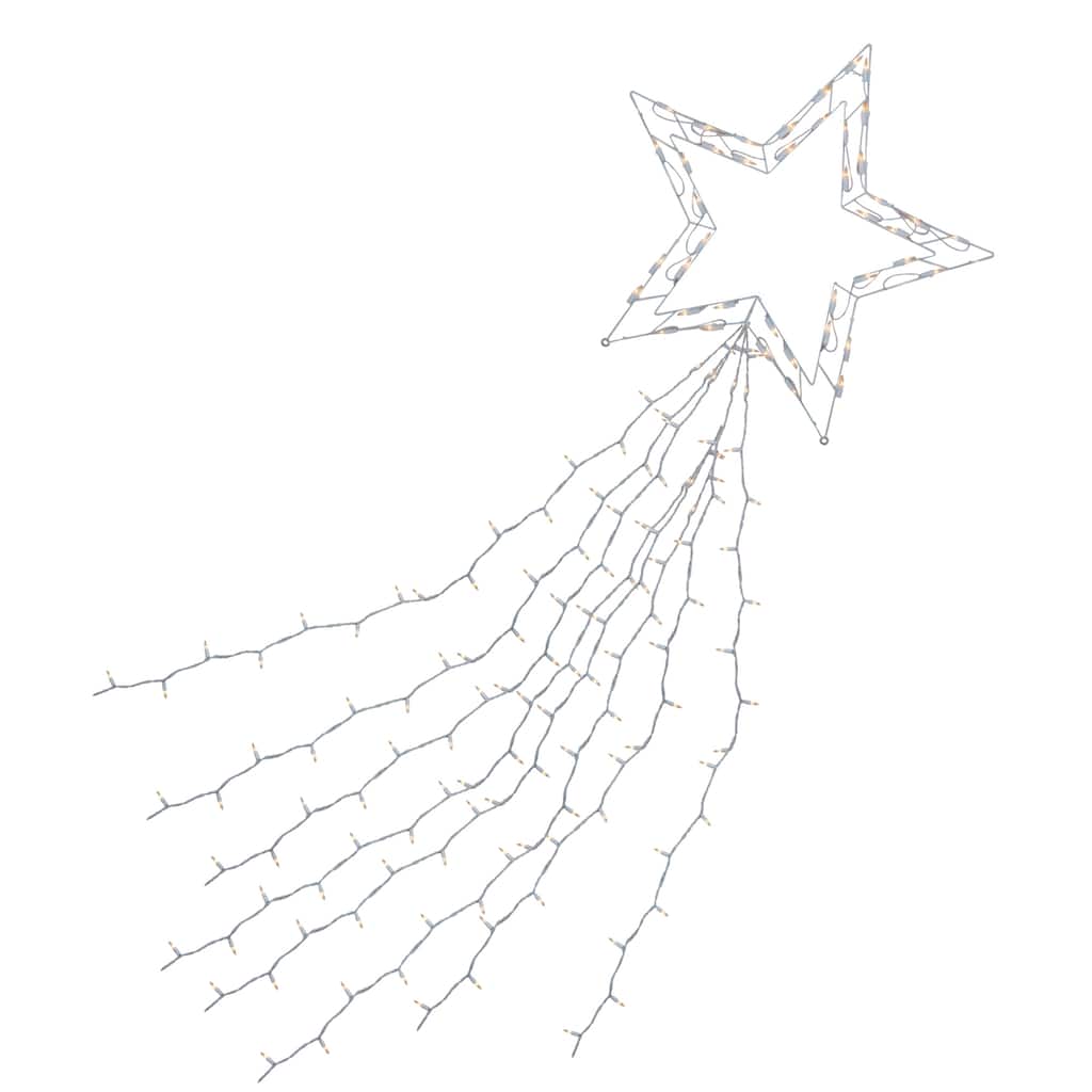 Lighted Shooting Star Outdoor Commercial Christmas Decoration - 21' - Clear Lights - White
