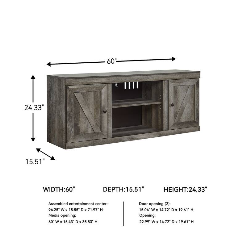 Signature Design by Ashley Wynnlow Weathered Woodgrain 60-inch TV Stand
