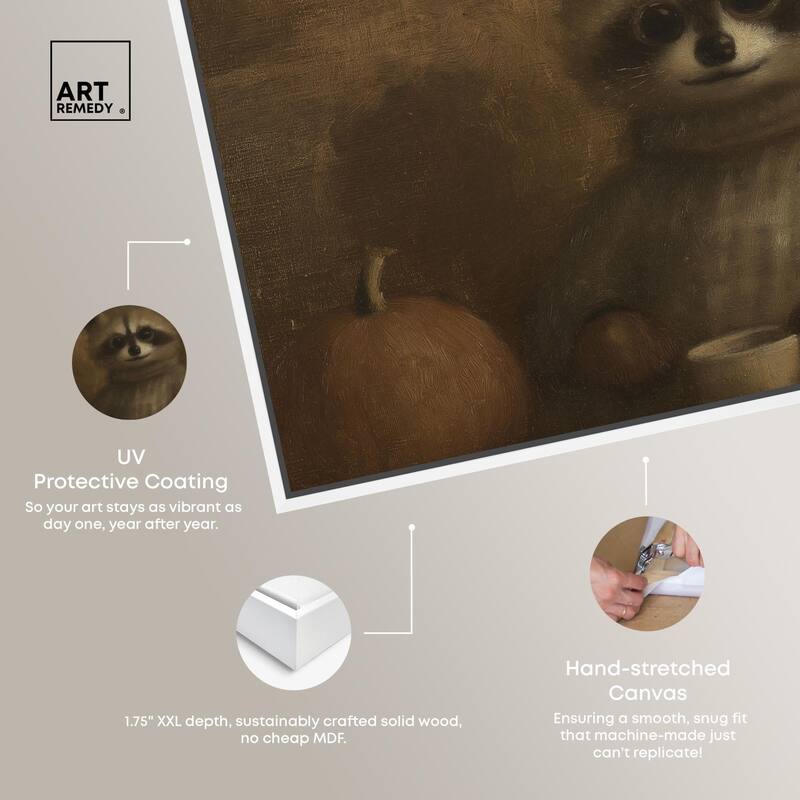 Raccoon Reverie Canvas by Art Remedy