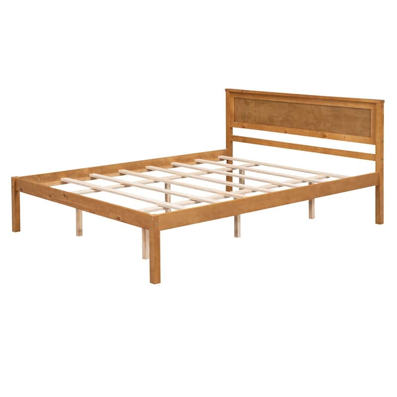 Harper & Bright Designs Wood Platform Bed with Headboard