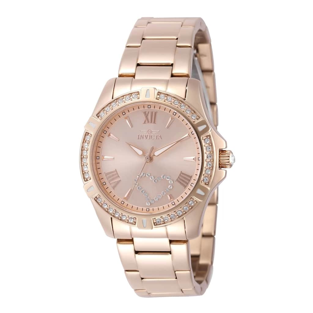 Invicta Women's 49843 Angel Quartz 2 Hand Rose Gold Dial Watch