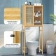 preview thumbnail 13 of 11, Bamboo Over The Toilet Storage Cabinet, Bathroom Space Saver, Over The Toilet Rack with Adjustable Shelf, Natural Color ﻿