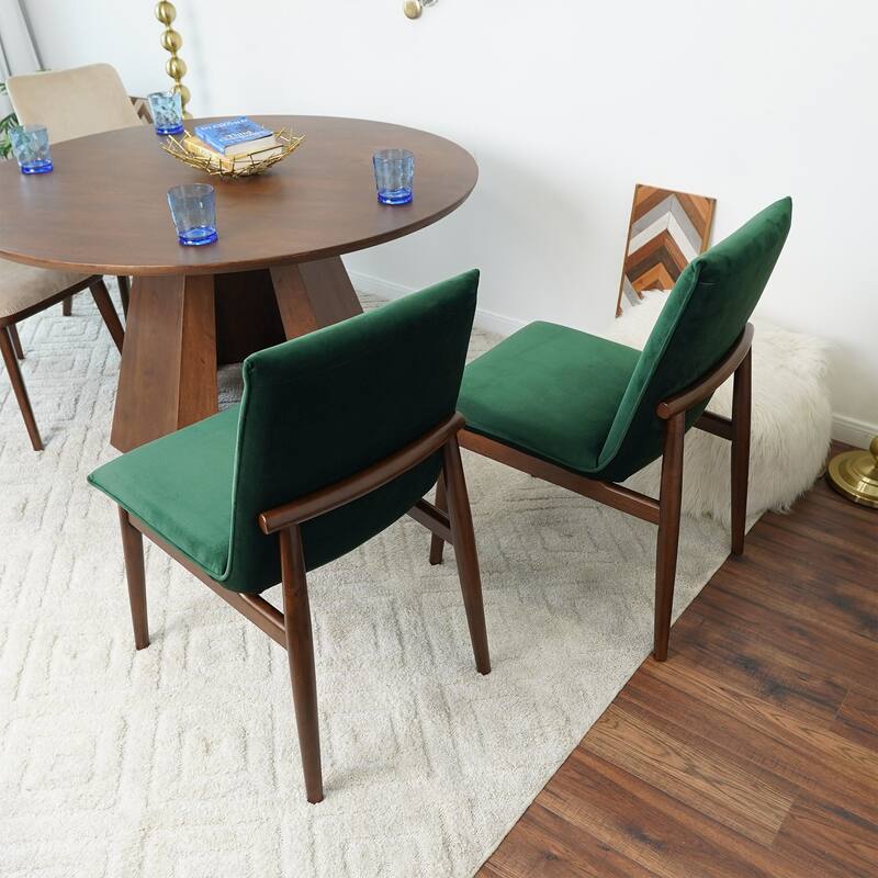 Corelline Mid-Century Modern Dining Chair Velvet (Set of 2)