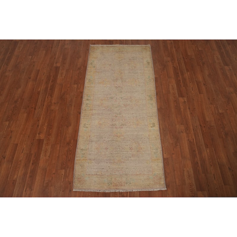 Hand Knotted Oriental 100% Wool Carpet Traditional Geometric Purples Ziegler Area Rug - 6' 1'' X 2' 8''