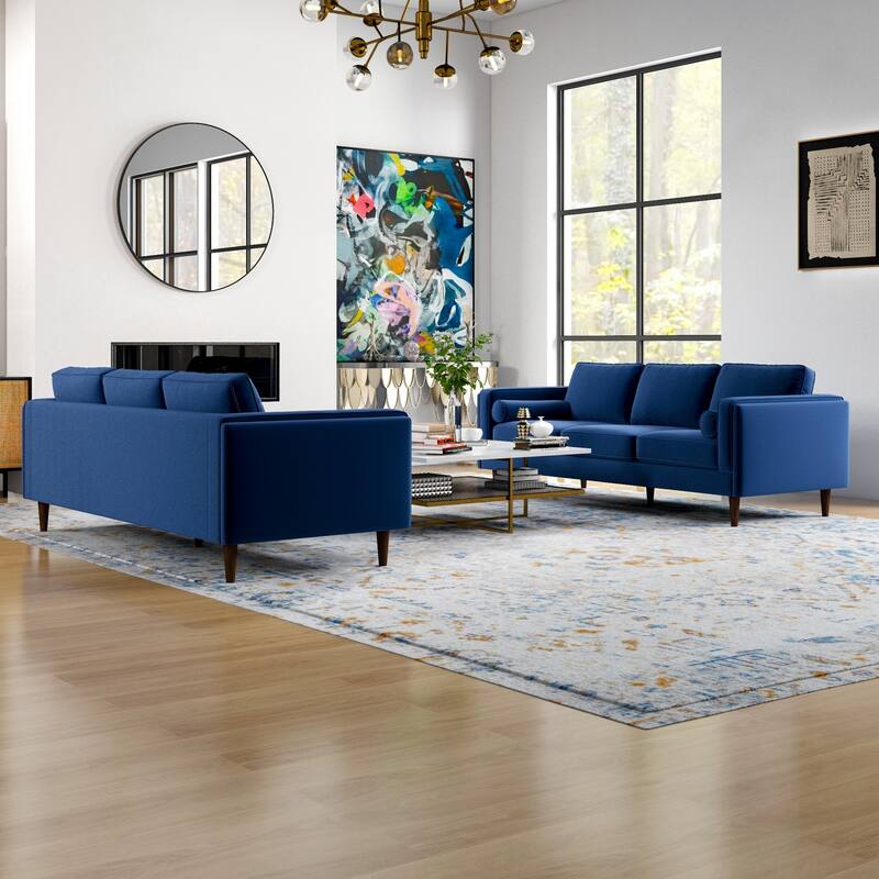 Fatih Mid Century Velvet Sofa Set