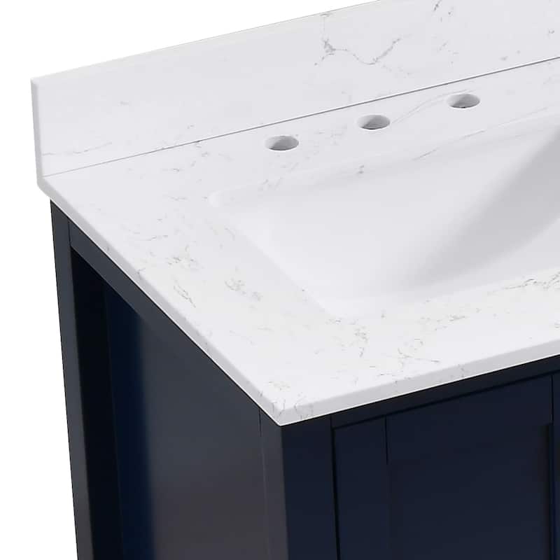 StarrySky 60 inch Undermount Double Sink Bathroom Vanity with Engineered Carrara Marble Top
