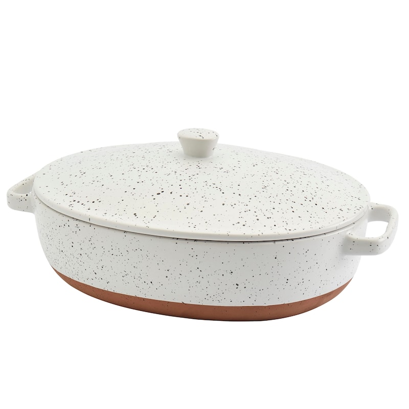 Denmark Tools for Cooks Speckled Stoneware 3.2Qt Oval Covered Casserole