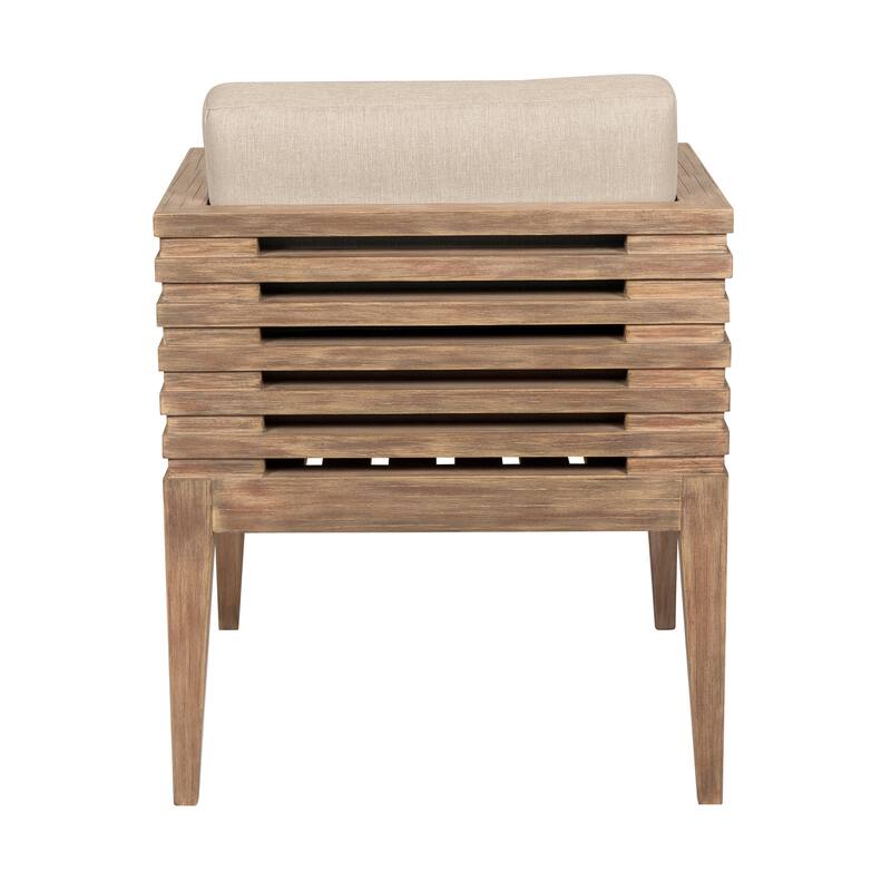 Vivid Outdoor Patio Dining Chair in Eucalyptus Wood with Olefin Cushions