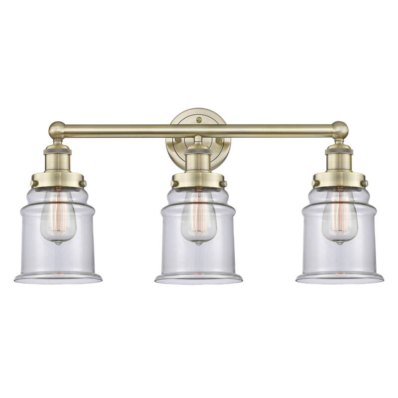 Innovations Lighting 616-3W-13-24 Canton Vanity Canton 3 Light 24" - Antique Brass / Clear