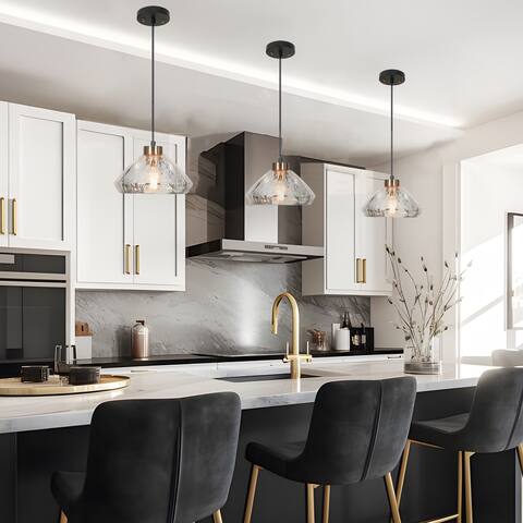 Flyn Modern Glam 1-Light 9.8" Mercury Glass Kitchen Island Pendant Light