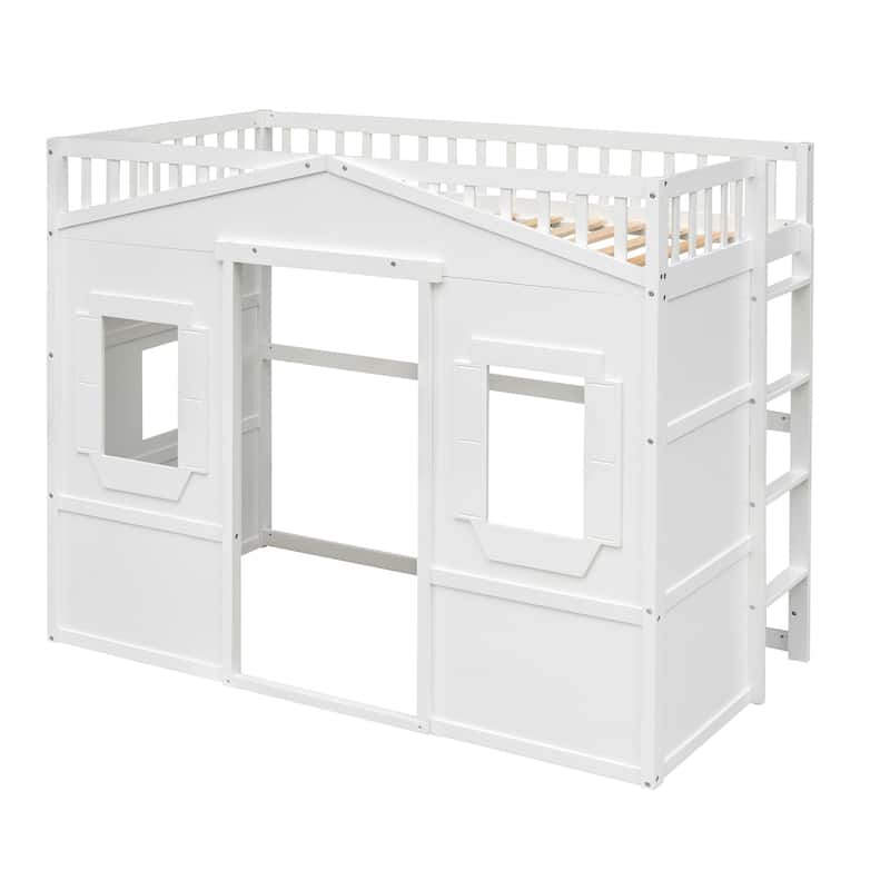 Castle Style Twin Solid Pine Loft Bed