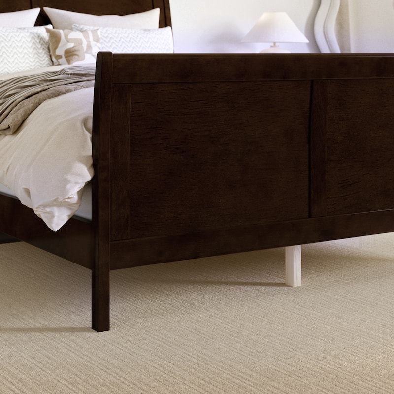 Portland Full Size Wood Foundation Bed Frame In Espresso