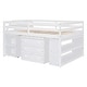 preview thumbnail 8 of 103, Modern Wooden Loft Bed with Retractable Writing Desk and 3 Drawers, Storage Stairs and Shelves