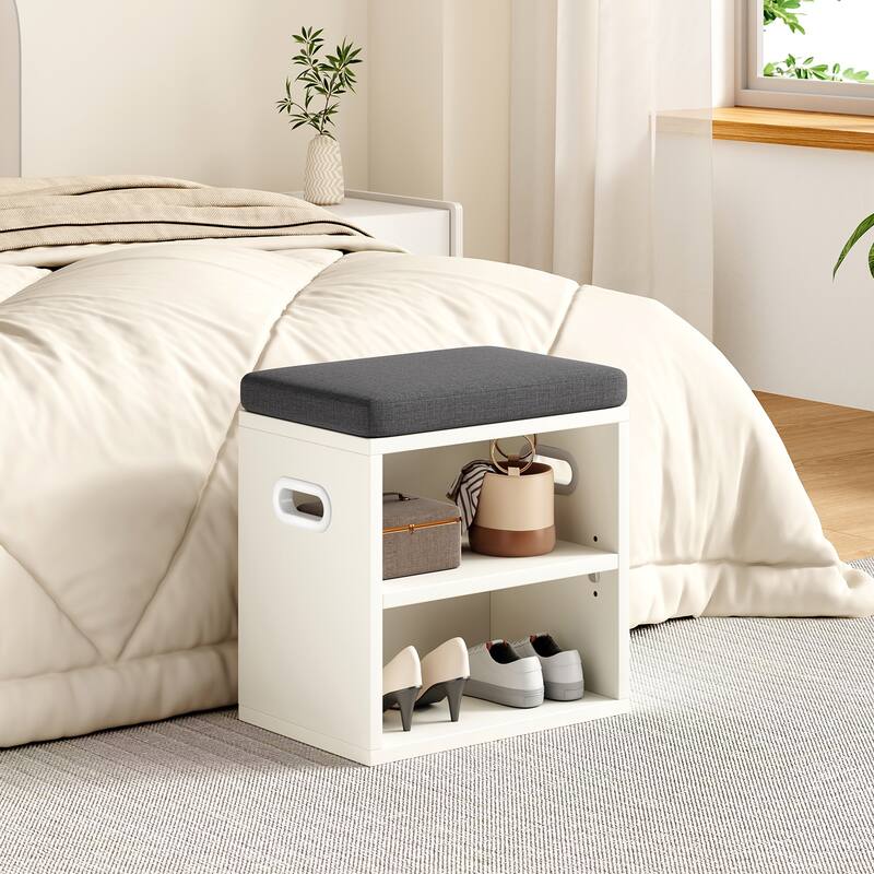 Small Shoe Bench for Entryway with Cushion Shoe Bench with Storage and Seating, Seat Entryway Shoe Rack, Entryway