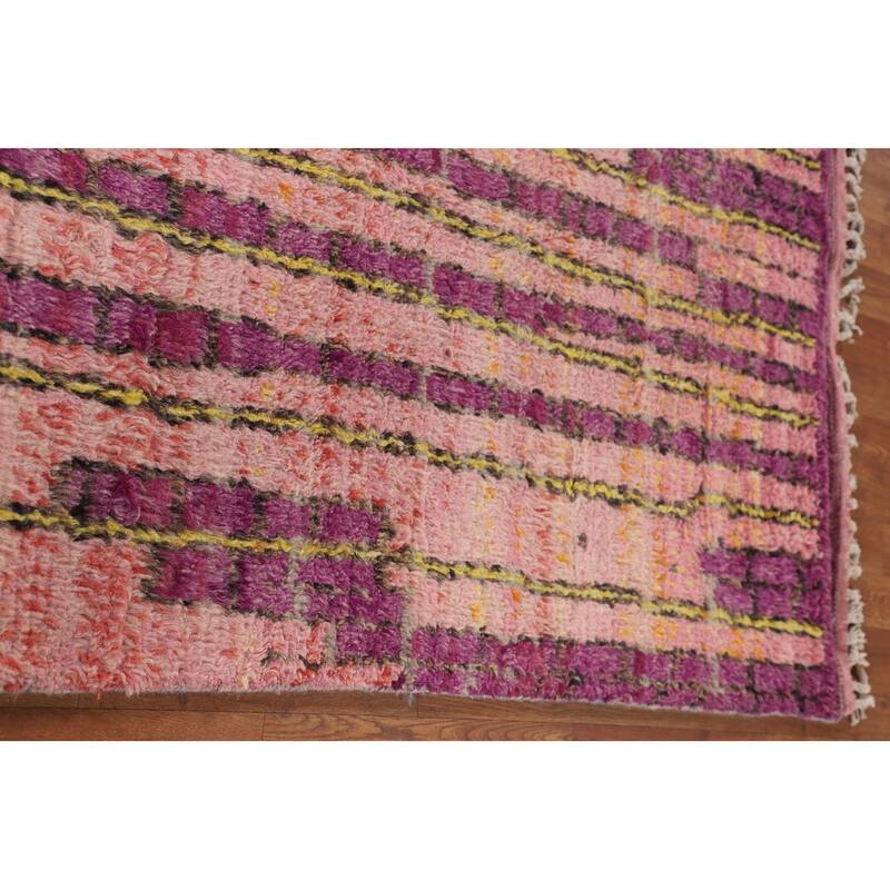 Plush Moroccan Style Rug Hand-Knotted Wool Carpet - 7'8" x 10'11"