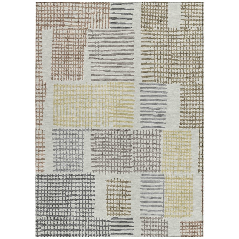 HomeRoots Geometric Transitional Rectangle Outdoor Rug