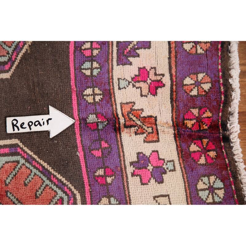 Ardebil Persian Runner Rug Hand-knotted Vintage Wool Carpet - 4'2" x 9'9"